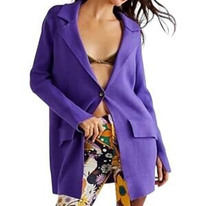 Free People Purple Kelly Size Small Cardigan Sweater
